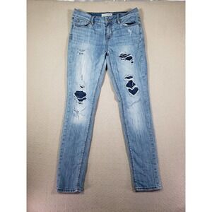 Bullhead Jeans Womens 9 Distressed Denim Low Rise Skinny Stretch Cotton Blend